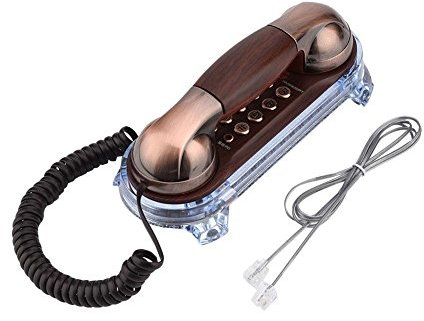 Antikes Retro an der Wand befestigtes Telefon schnurgebundenes Telefon Überlandleitungs Mode Telefon für Haupthotel Haus(Rotes Kupfer)