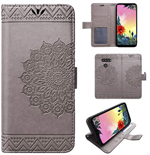 betterfon Hülle Kompatibel mit LG K50S | Klapphülle Schutzhülle mit Kartenfächer Kompatibel für K50S | Magnetverschluss Flip Case | Grau