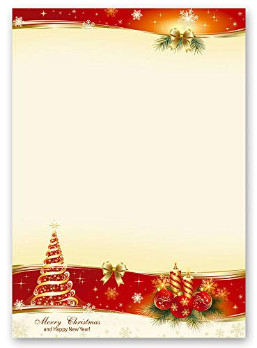 Motivpapier BESINNLICHE WEIHNACHT Weihnachten Weihnachtsbriefpapier - DIN A4 Format 100 Blatt - Paper-Media