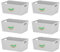Studio Basket 4.02 Rectangular Cool Grey Plastic Storage Baskets Kitchen Home & Office Tidy Organiser 25x17x11cm - Set of 6