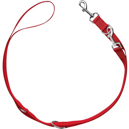 Hunter verstellbare Hundeführleine London, 3-Fach verstellbare Nylon Hundeleine, reißfestes Polyester, leicht & formstabil, Farbe: rot, Größe: 10/200