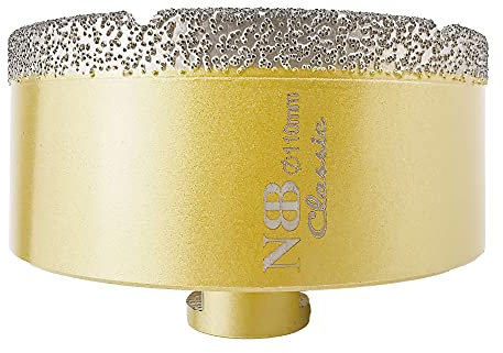 NBB forets diamant brasé avec M14, type d'or classique, pour le forage à sec ou humide de manière professionnelle sur porcelaine, céramique, carrelage, granit, marbre,pour meuleuse d'angle (1, 110mm)