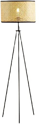 Floor Lamp Unique Romance Rattan Tripod Floor Lamp Black Japanese Style Floor Lamp Modern Minimalist for Bedroom, Living Room, Coffee Shop, Study Sofa Side