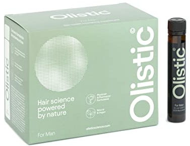 Olistic for Men-28 Ampullen Haarausfallbehandlung für Männer – Stärkt die Haarfasern und hilft Haarausfall vorzubeugen – 100% natürlich, vegan, glutenfrei und gentechnikfrei