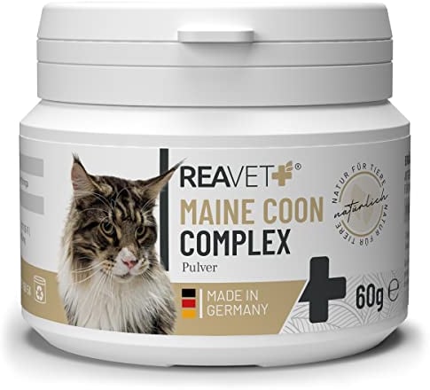 ReaVET Maine Coon Complex, Rasse Spezial-Ergänzungsfutter für große Katzen – Main Coon Futter, Maine Coon Futter, artgerechte Rundumversorgung