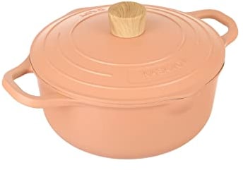 KASANOVA Casseruola Antiaderente vari colori Pot Art con Coperchio Innovativo, casseruola induzione, Ottimale per Stufati e Cotture Lente (Rosa, 24 Cm)