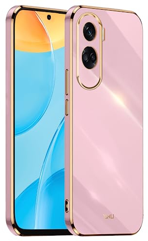 EASSGU Galvanisierter Rahmen Handyhülle für Honor 90 Lite 5G (6.7 Inches), Weiche TPU Silikon Schutzhülle - Violett