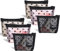 Adorila 6 Pack Mini Mesh Makeup Bags, Heart Print Zipper Mesh Storage Pouch, Travel Cosmetic Accessories Organizer for Women (Black, Beige, Pink)