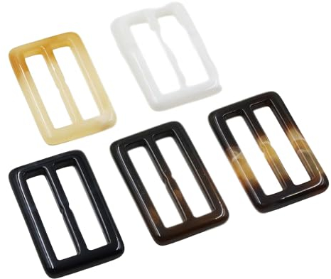 CEMELI 10 Stück 50/25 mm quadratische runde Gürtelschnalle aus Kunstharz, Seidenschal-Schnalle, große T-Shirt-Ring-Clips für Damen, Windjacke, Trenchcoat, Ecke