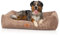 Knuffelwuff Hundebett aus Cord mit Handwebcharakter Olivia XXL 120 x 85cm Braun - Abnehmbarer Bezug - waschbar - für große, mittelgroße und kleine Hunde
