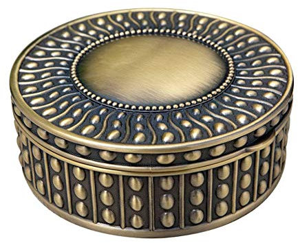 BONOOL Schmuckschatullen, kreativer europäischer Stil, gepunkteter Schmuck-Organizer, Metall, gehobene runde Schmucktruhe, Schmuckschatulle für Damen