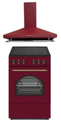 SOLTHERMIC COMBO PACK COCINA VTC ROJA RÚSTICA 50X50 + CAMPANA H60P ROJA BURDEOS / 50 cm/ALTA GAMA