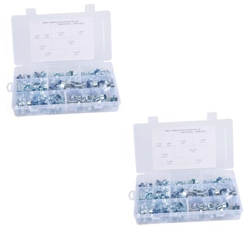 Gadpiparty 320 Stück 8 kleine Schlauchschellen schwer verzinkte Schellen Schlauchschelle aus Stahl doppelte Ohrklemme schlauchklemme Getriebeschlauchschellen Rohrschelle binaural Verbinder