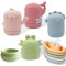 ATAUSD Jouet de Bain Bébé, 9 Pièces Jouet Bébé , Bath Toy, Baby Silicone Bathtub Toy, Bathtub Toy, Boat, Water Toy with Storage Bag, Gifts for Baby Toddlers