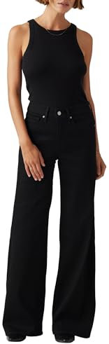 Levi's Damen 318 Shaping Wide Leg Jeans, Soft Black, 31W / 32L