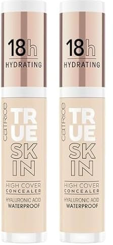 Catrice True Skin High Cover Concealer, Nr. 005, Nude, Anti-Pickel, feuchtigkeitsspendend, natürlich, für trockene Haut, vegan, ölfrei, wasserfest, ohne Alkohol, 2er Pack (4.5ml)