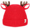COMNICO Weihnachtsmütze Winter Mütze Rentier, Wintermütze für Kinder mit Ohren und Geweih, Weihnachtsmütze Strickmütze, Dicke Wintermütze Wärmende Mütze, Mädchen-Accessoires für Babys (Rot)