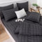 YASMENG Seersucker Housse de Couette 220x240 Gris À Carreaux Seersucker Parure de Lit Doux Respirant Microfibre Linge de Lit 2 Personne Adulte avec Fermeture Éclair avec 2 Taies d'oreiller 65x65 cm