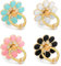 4pcs Cell Phone Ring Stand, Flower Metal Finger Ring Socket Grip Kickstand 360 Rotate Adjustable Finger Kickstand Cell Phone Holder for Smartphones Mobile Phones Cases