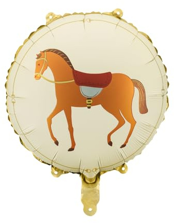 Folienballon Pferd Aluminium rund - Gelb/Blond