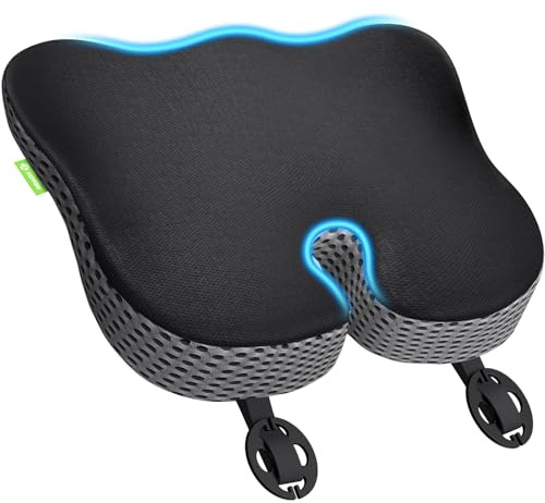 AUVON Wedge Car Seat Cushions for Driving Height Booster & Posture Support, Memory Foam Driver Seat Cushion for Sciatica, Tailbone & Back Relief, Seat Pad with Breathable Fabric & Anti-Slip Base