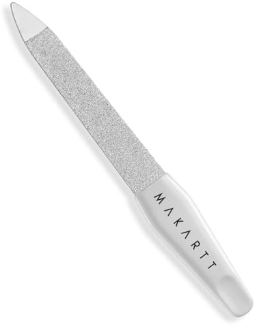 Makartt Métal Limes à ongles - Lime à ongles saphir, longue double face pour modeler et coiffer les ongles naturels et artificiels, idéale pour les ongles durs, parfaite pour les manucures à domicile