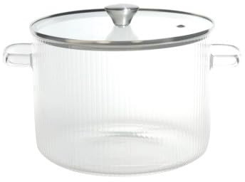 Brandani 50129 Pentola Trasparente Borosilicato con Coperchio Vetro Temperato 3,5 Litri