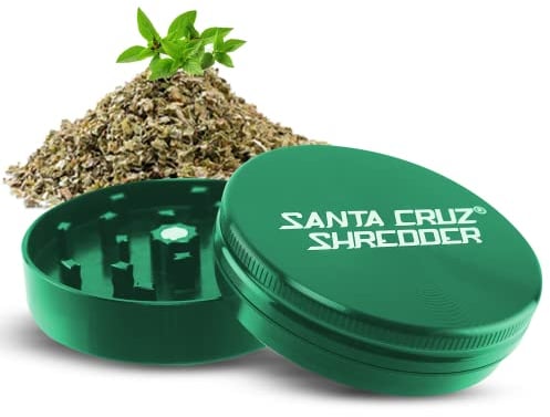 Santa Cruz Shredder Metal Herb Grinder Knurled Top for Stronger Grip 2-Piece 2.7 (Green)