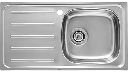 Roca,E,Fregadero de 1 cubeta de acero inoxidable y escurridor a la izquierda,A870H40901
