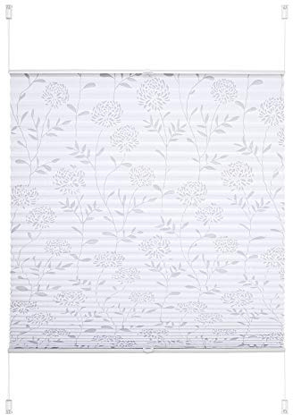 JalousieCrew Klemmfix Plissee Ausbrenner Weiss - Breite 40 bis 120 cm, Länge 130 cm und 210 cm - Klemm - Rollo ohne zu Bohren (120 x 130 cm)