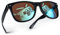 Miobo Retro Sonnenbrille, verspiegelt, Nerd-Design, Unisex, Club-Stil, UV400, L, Schwarz Blau