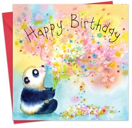 Twizler Geburtstagskarte für Sie oder Ihn mit Panda – weibliche Geburtstagskarte – männliche Geburtstagskarte – niedliche Geburtstagskarte – Kindergeburtstagskarte – Frauen Geburtstag Karte