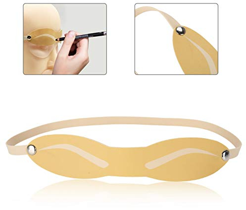 10pcs Microblading Practice Skin With Strap, Eyebrow Tattoo Practice Headband Makeup Tattoo Fake Practice Skin Eyebrow Sticker Eyebrow Shaping Stencils Microblading Supplies for Beginners