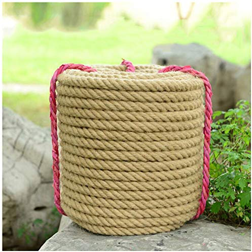 LSYOA Naturelle Corde de Chanvre Corde de Jute, 10 m/Longueur de 50 m Solide Tresser Sisal Corde Durable Retro Manille Corde, pour Bricolage, Jardinage, Entretien, Emballage, Arts créatifs,50m_12mm