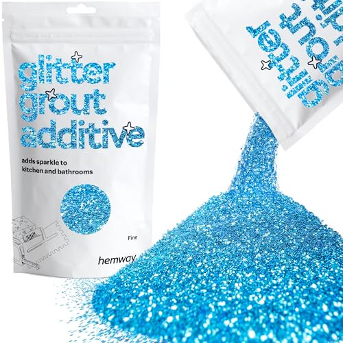 Hemway Glitter Grout Additive - Ocean Blue | Metallic Flakes for Adding Sparkle to Old & New Kitchen & Bathroom Tiles | Enhance Your Indoor Grouting Projects with a Durable Sparkly Effect | 100 g
