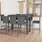 vidaXL Gartenbar Set 9-TLG. mit Anthrazit Kissen Theke Bar Tresen Gartentheke Bartisch Stehtisch Barhocker Barstuhl Gartenmöbel Poly Rattan
