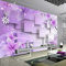 YXTSmurals Fototapete Selbstklebend 3D Effekt Lila Mode Blumen Wandbilder Wohnzimmer 3D Wandtapete Fotohintergrund Art Poster Schlafzimmer Flur Wanddeko