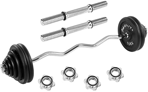 MOVIT SZ Curl-Hantelset PRO 30kg 40kg oder 70kg, mit Sternverschlüssen + Gusseisen-Gewichtsscheiben, Scheibenaufnahme Ø 30mm, 70 kg