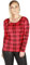 GirlzWalk Women's Plain Print Long Sleeve T-Shirt Basic Casual Plain Stretch Top (Red Tartan, 20-22)