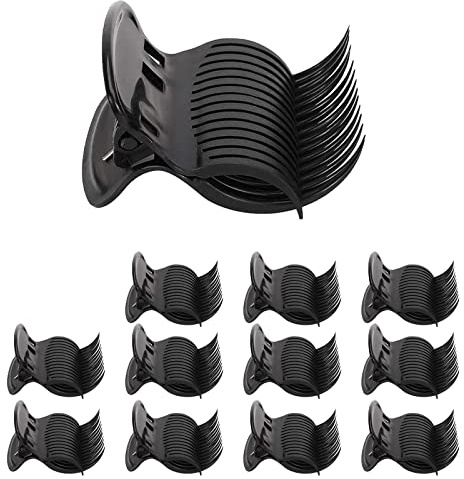 12 Pcs Hot Roller Clips Plastic Hair Curler Claw Clips Hair Section Stylings for Women Girls (Black)