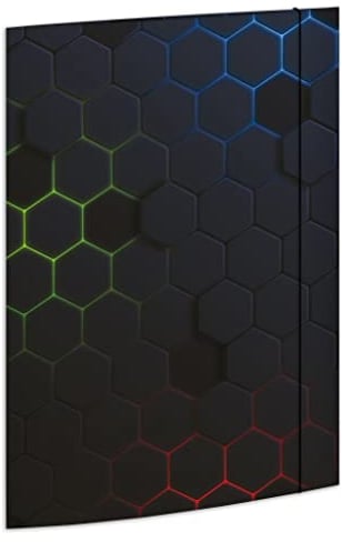 RNKVERLAG 46332 - Sammelmappe Hexagon 240 x 330 mm, Dokumentenmappe für DIN A4, mit Gummizugverschluss, 1 Stück