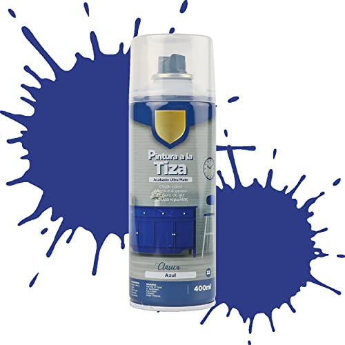 Etrexonline Pintura en Spray Ultra Mate a la Tiza, Chalk Paint Spray, Ideal para Metal,Madera y Cerámica, Acabado de Estilo Vintage - Colores Azul Clásico (400ml, 1 Unidad)