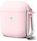 Oakxco für Airpods Hülle Silikon Bunt Matt Glatt Dünn Weich Gummi Airpods 1/2 Generation Case, Mädchen Einfarbig Hart Plastik Slim TPU Aesthetic Silikonhülle mit Karabiner, Pink