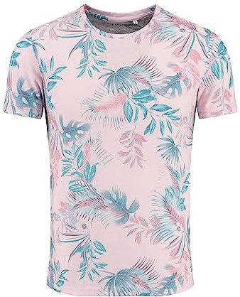 KEY LARGO Palermo Round T-Shirt, Rose (1330), XL Homme