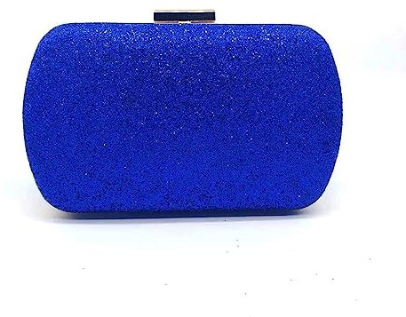 Abendtasche Damen Clutch Modische Handtasche Perlen Pailletten Dinner Bag Kette Bar Abendkleid Tasche Umhängetasche Blau