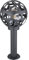 GLOBO Stehlampe Sockelleuchte Außen Edelstahl Gartenlampe Kugel Aussen mit Strom, ALU Loch-Design anthrazit, 1x E27, DxH 20x 45 cm