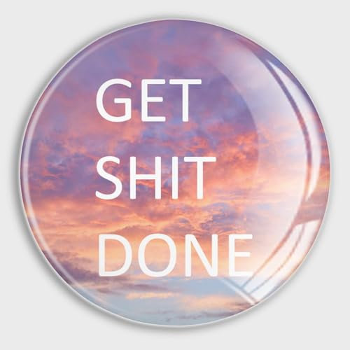 Freecustom Get Shit Done Glass Magnets Refrigerator Motivational Quote Saying Strong Magnets Literary Quote Round Magnets Glass Fridge Magnets for Office Cabinets Home Kitchen