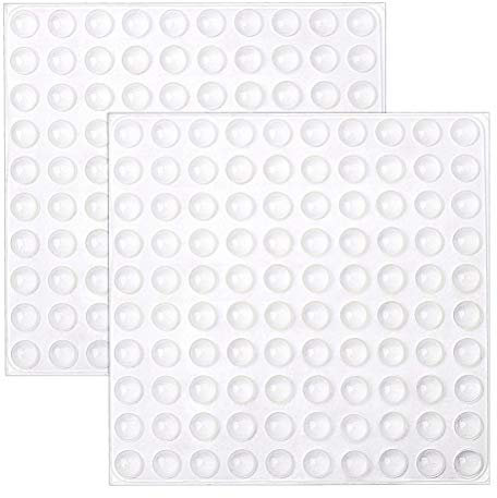 200 Stück Elastikpuffer Transparent, 8mm Türpuffer Anschlagpuffer Schutzpuffer Gummipuffer Selbstklebend Lärmdämpfer Pads Gumminoppen für Glasplatten Türen Schränk