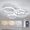 DELIPOP Moderne LED Deckenleuchte, 76W 4 Round Rings Deckenlampe Dimmbar mit Fernbedienung, Weiße Deckenbeleuchtung LED aus Acryl für Wohnzimmer, Schlafzimmer, Küche, 3000K-6500K