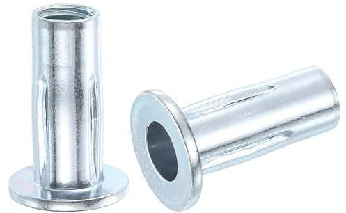 QUARKZMAN Dadi Rivetto Multigrip M10, 5pz Dado Inserto Filettato a Testa Piana con Gambo Pre-Bulbed in Acciaio al Carbonio Plus per Costruzione Industriale